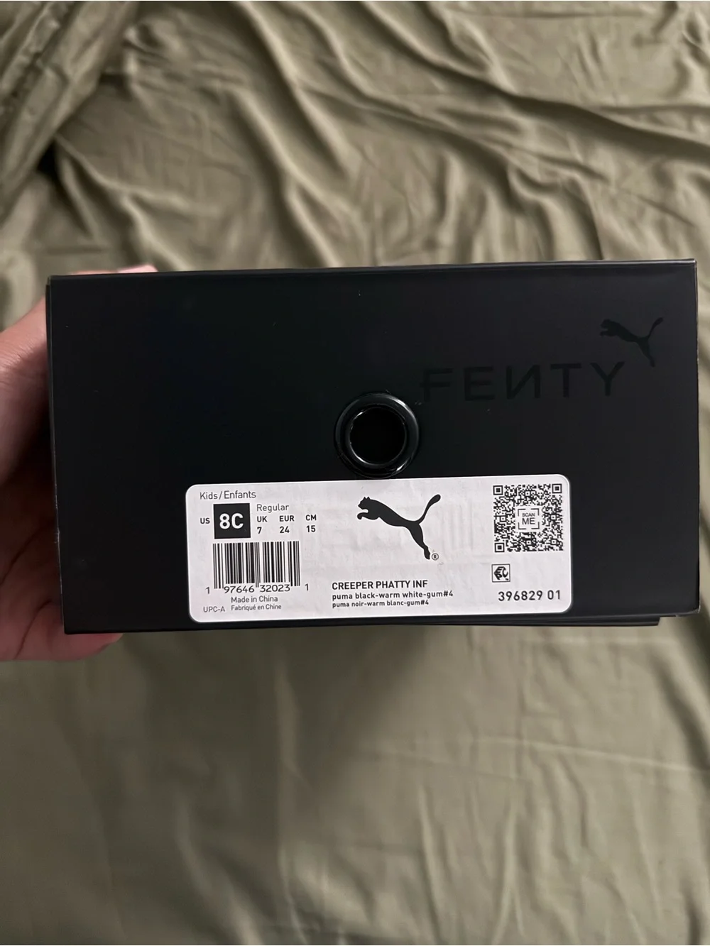 Puma FENTY Black Velvet Dust Bag & Branded Shoe Boxy